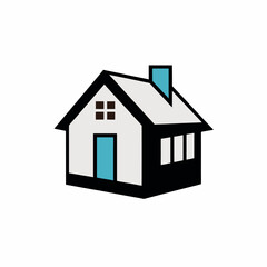 Fototapeta premium Paper Model House Vector Illustration for DIY Craft and Architecture Concept