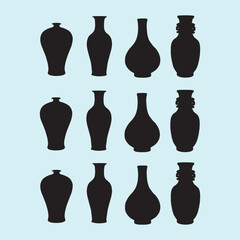 set of vases isolated on white