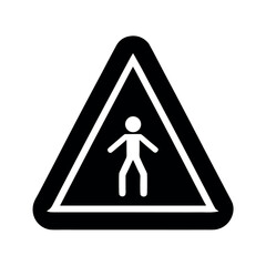 Bold safety sign used for danger and alerts Silhouette Vector illustration