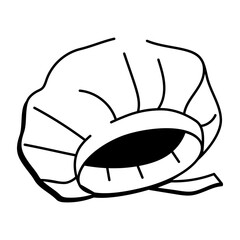 A drawing style icon depicting surgical cap
