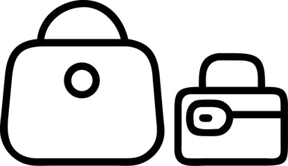 Vector illustration of a lock symbol on a business travel bag icon