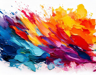 Brush stroke on a white background. Creative colorful brush stroke
