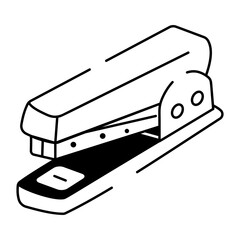 depictingA drawing style icon depicting stapler
