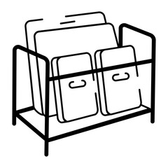 A doodle style icon showing file rack
