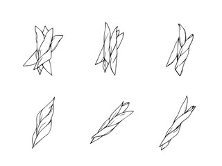 Obraz premium Penne pasta vector illustration line art