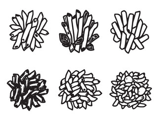 penne pasta hand drawn illustration