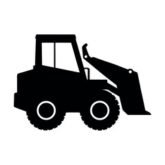 Naklejka premium Skid steer loader used for earthmoving and loading Silhouette Vector illustration