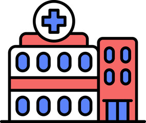 Hospital Building vector icon stock illustration