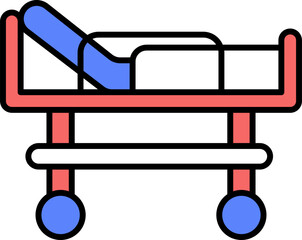 Hospital Bed vector icon stock illustration