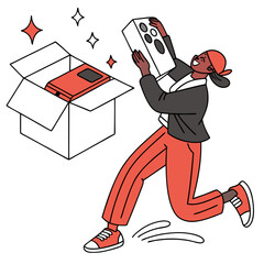 Excited Person Unboxing New Product Delivery