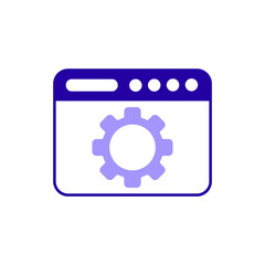 Icon a gear online, isolated against a clean background.
