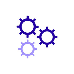 Icon a triple gears, isolated against a clean background.
