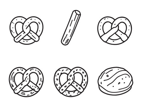 pretzel minimalist line icon