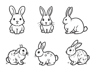 rabbit cartoon style vector sketch