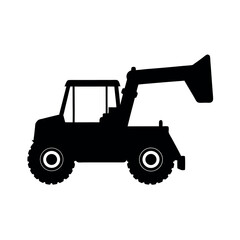 Naklejka premium Telehandler machine used for heavy lifting tasks silhouette vector illustration