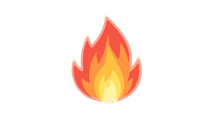 Vibrant flame illustration showcases an animated fire icon, perfect for adding a burst of warmth, energy, and vibrant color to design projects.