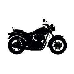 Obraz premium Touring motorcycle built for long distance travel silhouette vector illustration