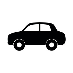 Cute toy car silhouette with rounded edges Silhouette Vector illustration