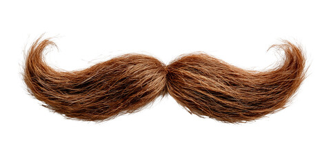 Brown Mustache Shape on Transparent PNG Background