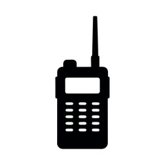 Handheld walkie talkie device for communication Silhouette Vector illustration