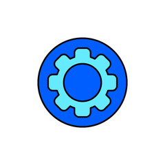 Icon a gear, isolated against a clean background.
