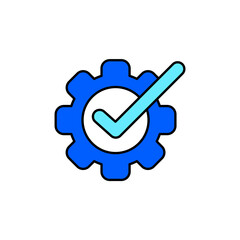 Icon a gear tick, isolated against a clean background.
