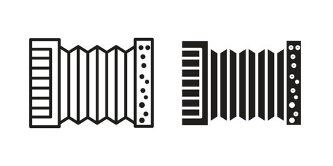 Accordion icon vector, solid illustration, pictogram isolated color editable