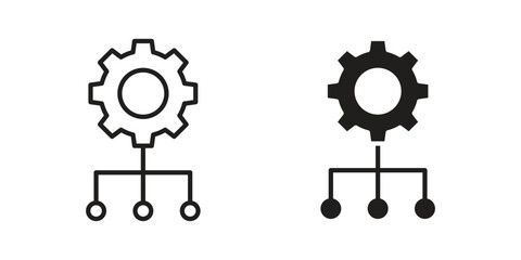 Obraz premium Workflow icon vector, solid illustration, pictogram isolated color editable