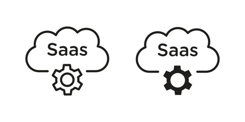 SaaS icon vector, solid illustration, pictogram isolated color editable