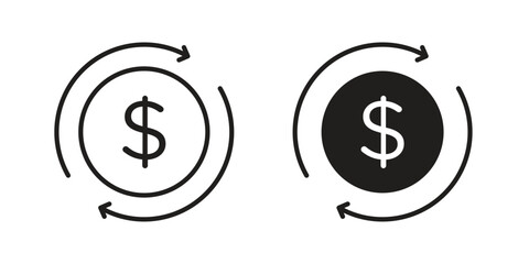 Revenue icon vector, solid illustration, pictogram isolated color editable