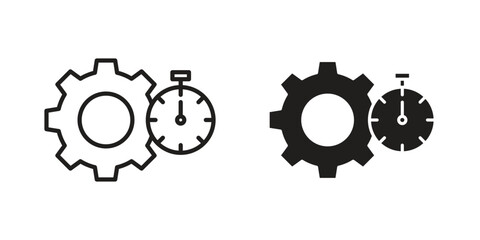 Productivity icon vector, solid illustration, pictogram isolated color editable