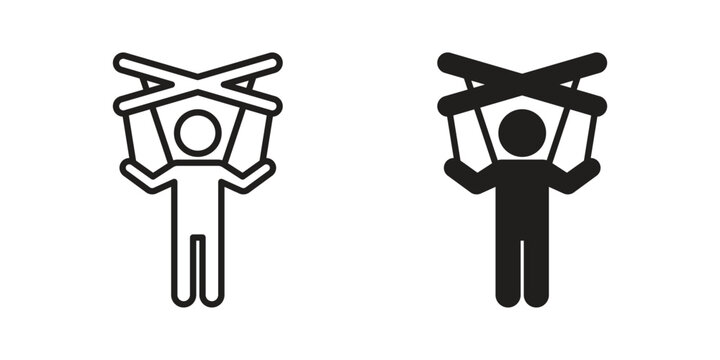 Puppet icon vector, solid illustration, pictogram isolated color editable