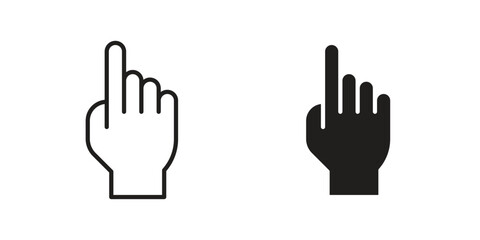 Pointing hand icon vector, solid illustration, pictogram isolated color editable