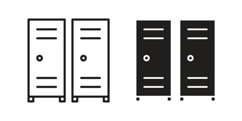 Lockers icon vector, solid illustration, pictogram isolated color editable