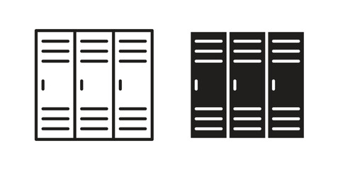 Locker icon vector, solid illustration, pictogram isolated color editable