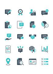 set of survey icons, feedback, opinion, review