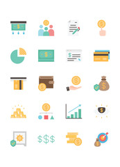 set of money icons, finance, coin, cash