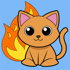 cute cat vector kawaii