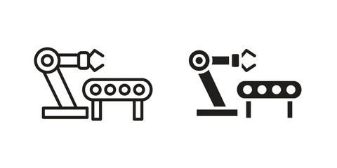 Industrial robot icon vector, solid illustration, pictogram isolated color editable
