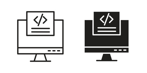 Front end icon vector, solid illustration, pictogram isolated color editable