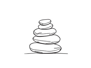 Zen stone stack simple outline