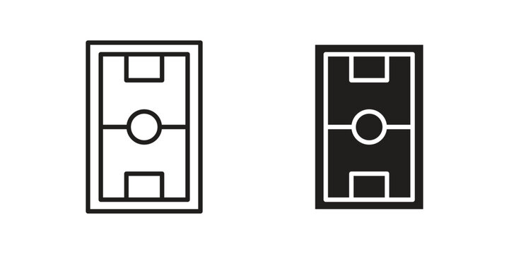 Football field icon vector, solid illustration, pictogram isolated color editable