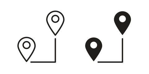 Distance icon vector, solid illustration, pictogram isolated color editable