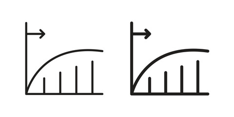 Diminishing returns icon vector, solid illustration, pictogram isolated color editable