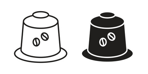 Coffee capsule icon vector, solid illustration, pictogram isolated color editable