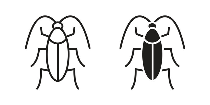 Cockroach icon vector, solid illustration, pictogram isolated color editable