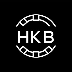 HKB Minimalist HKB  Logo Design on Black Background – HKB Later Logo, Modern Circular Branding Concept
