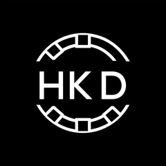 HKD Minimalist HKD  Logo Design on Black Background – HKD Later Logo, Modern Circular Branding Concept
