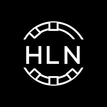 HLN Minimalist HLN  Logo Design on Black Background &ndash; HLN Later Logo, Modern Circular Branding Concept
