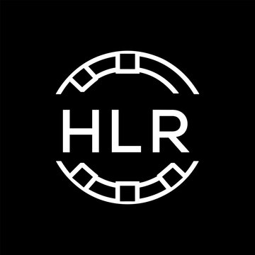 HLR Minimalist HLR  Logo Design on Black Background &ndash; HLR Later Logo, Modern Circular Branding Concept
